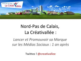 Nord-Pas de Calais,  La Créativallée : Lancer et Promouvoir sa Marque  sur les Médias Sociaux : 1 an après Twittez !  @creativallee 