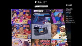 NORGE
Objectif :
Viralité
Image
Formats :
Mini-site
Rich-Media
(Gifs + Son)
 