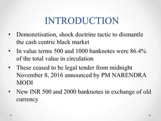 impacts of demonetization on economy | PPTX