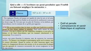 CRDP vincent.ruy@ac-lyon.fr 2 8
• Outil et pensée
• Connaissances et savoir
• Dialectique et sophisme
 