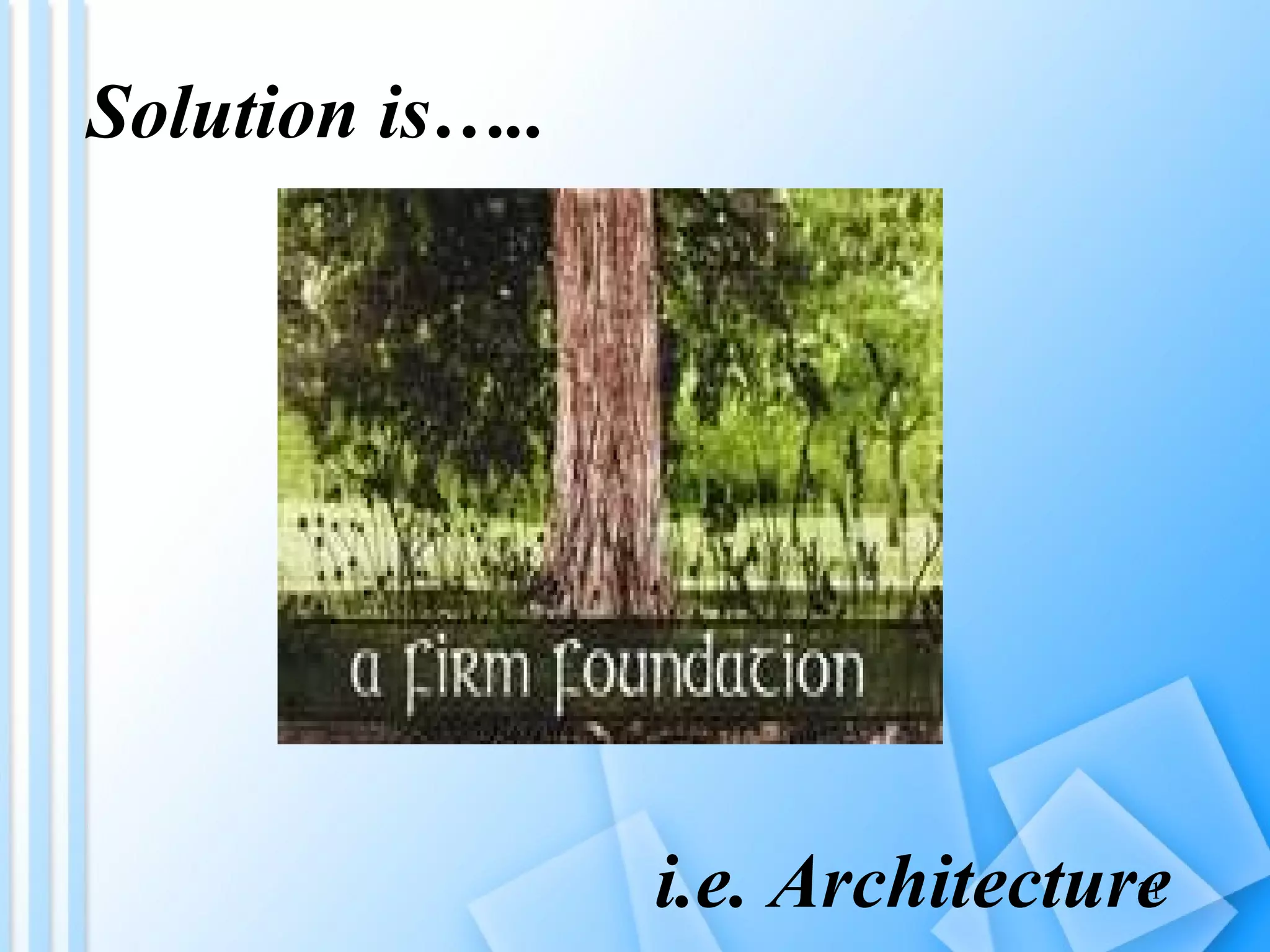 Solution is….. i.e. Architecture 