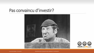 Pas convaincu d’investir?
RELATION CLIENT VIA SON SITE WEB: COMMENT S’Y RETROUVER?Le Lab Trois-Rivières - 21 mai 2015
 