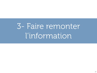 3- Faire remonter
  l’information



                    37
 