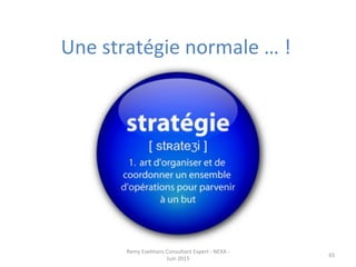 65	
  
Une	
  stratégie	
  normale	
  …	
  !	
  
Remy	
  Exelmans	
  Consultant	
  Expert	
  -­‐	
  NEXA	
  -­‐	
  
Juin	
  2015	
  
 