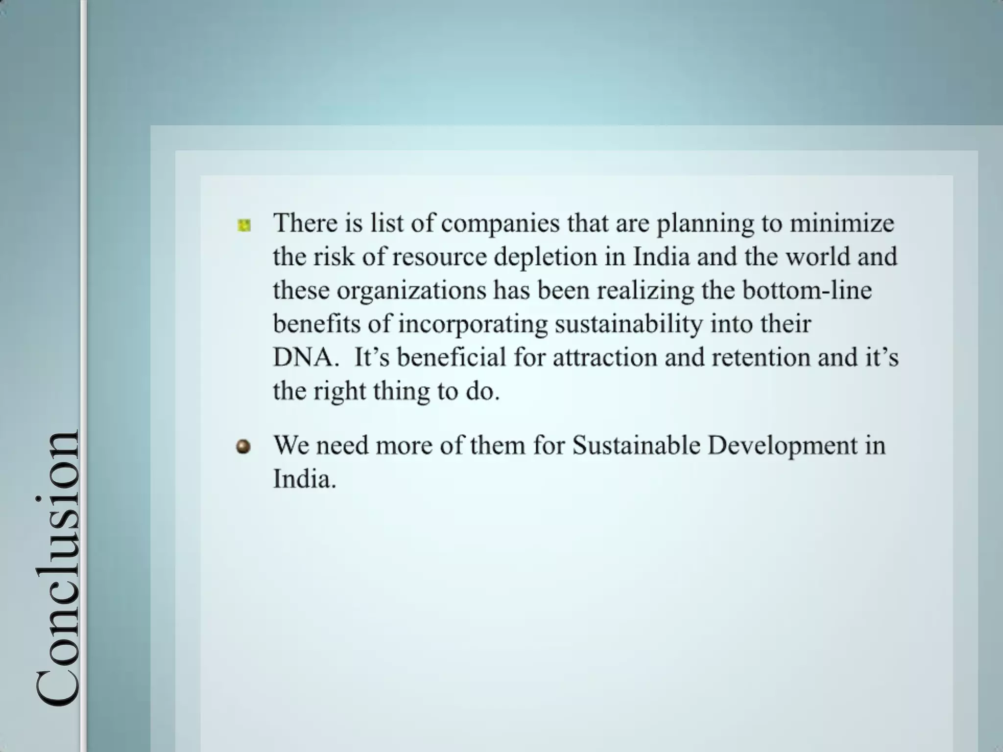 Conference on sustainable development in india
