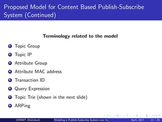 Publish Subscribe System over Software Defined Networking | PPT