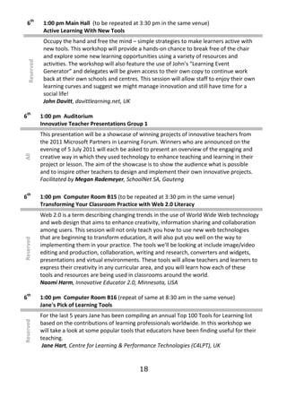 th
    6           1:00 pm Main Hall (to be repeated at 3:30 pm in the same venue)
                Active Learning With Ne...