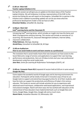 th
7          11:00 am Main Hall
           Teacher Laptop Initiative (1 hr)
           During this session we will give y...