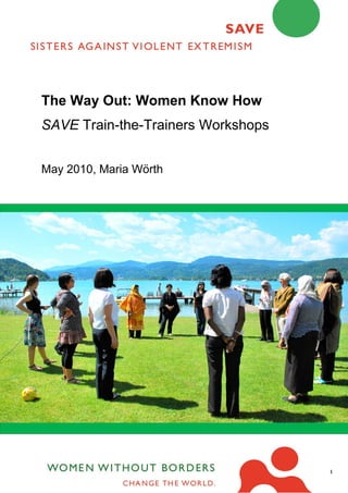The Way Out: Women Know How
SAVE Train-the-Trainers Workshops


May 2010, Maria Wörth




                                    1
 
