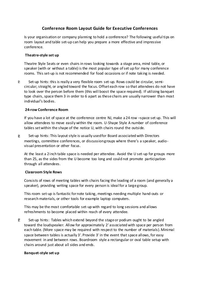 Conference Room Layout Guide For Executive Conferences