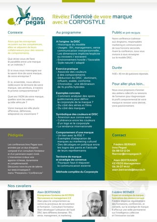 Conférences / Ateliers Inno Pegasi : Catalogue