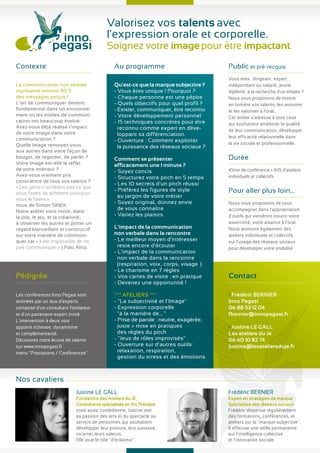 Conférences / Ateliers Inno Pegasi : Catalogue