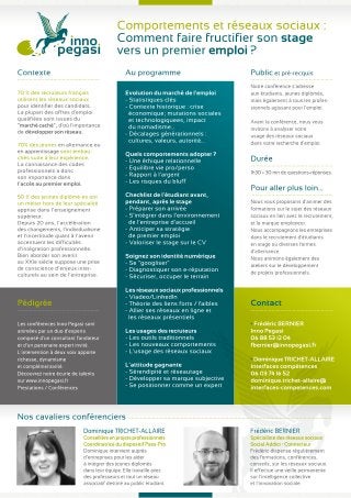 Conférences / Ateliers Inno Pegasi : Catalogue