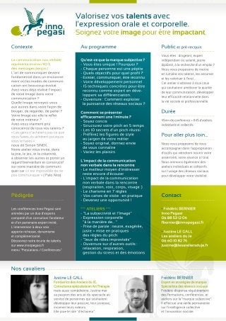 Conférences / Ateliers Inno Pegasi : Catalogue
