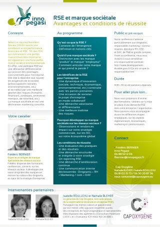 Conférences / Ateliers Inno Pegasi : Catalogue