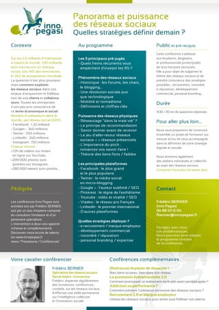 Conférences / Ateliers Inno Pegasi : Catalogue