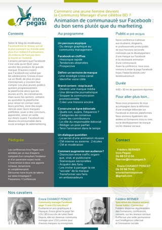 Conférences / Ateliers Inno Pegasi : Catalogue