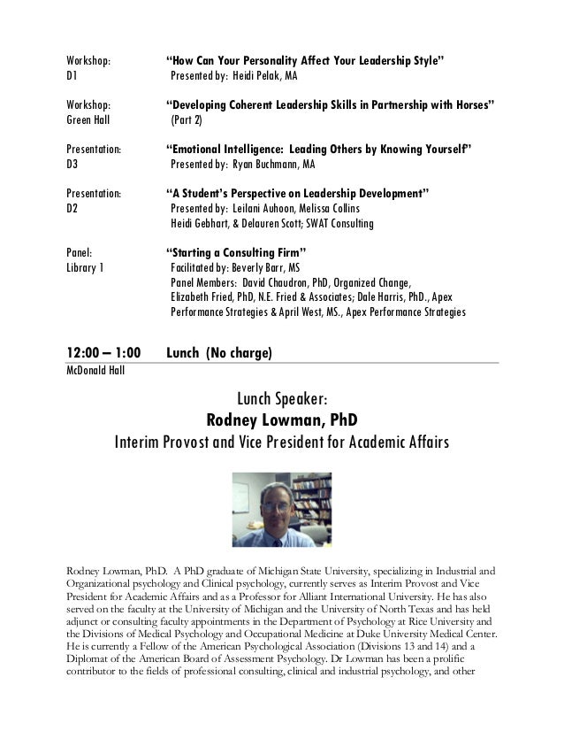 Alliant Leadership Conference Schedule