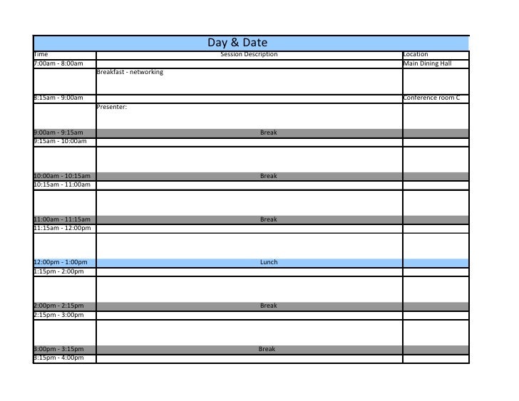 conference schedule template conference room schedule template