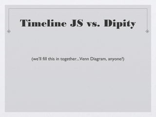 Timeline JS vs. Dipity

 
