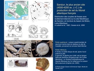 Ateliers de productions de
sel ignigène en Bretagne et
Vendée, à la fin du Ier âge
du Fer
Sur les côtes basses, sableuses
...