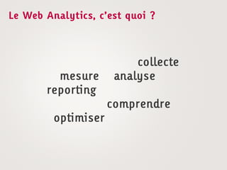 Le Web Analytics, c’est quoi ?
 