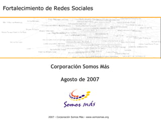 Fortalecimiento de Redes Sociales Corporación Somos Más Agosto de 2007 