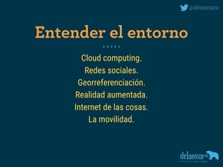 Los inmigrantes nacimos antes de 1980.
Los nativos nacieron después de 1990.
Los inmigrantes fuimos espectadores.
Los nativos no tuvieron elección.
Nativos —VS— Inmigrantes
 