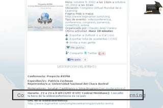 Conferencia inaugural




Congreso Virtual Mundial de e-Learning
            www.congresoelearning.org
 