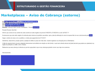 ESTRUTURANDO A GESTÃO FINANCEIRA
Marketplaces – Aviso de Cobrança (estorno)
 