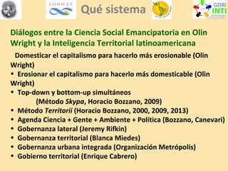 Qué sistema
Diálogos entre la Ciencia Social Emancipatoria en Olin
Wright y la Inteligencia Territorial latinoamericana
Do...