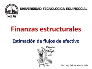 Finanzas estructurales 
Estimación de flujos de efectivo 
Dr.C. Ing. GelmarGarcía Vidal  