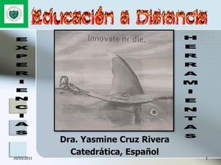Dra. Yasmine Cruz Rivera
               Catedrática, Español
10/03/2011                              1
 
