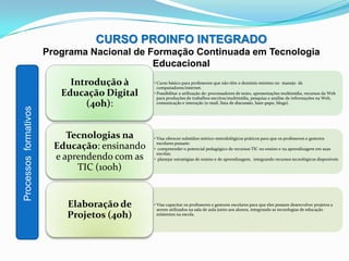 Curso Aluno Integrado  - SEED/MEC