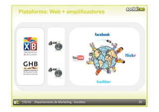 Plataforma: Web + amplificadores




 7/6/10  Departamento de Marke3ng ‐ Socialtec    29 
 