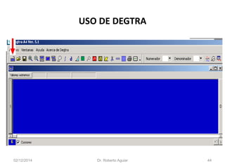 USO DE DEGTRA 
02/12/2014 Dr. Roberto Aguiar 44 
 