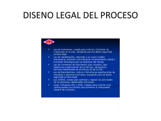 DISENO LEGAL DEL PROCESO 
 