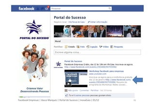 Facebook Empresas | Vasco Marques | Portal do Sucesso | InovaGaia | 01/12 16
 