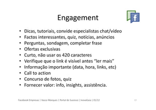 Conferencia Facebok Empresas - InovaGaia Slide 18