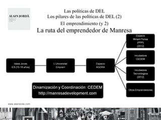 Las políticas de DEL
   Los pilares de las políticas de DEL (2)
          El emprendimiento (y 2)
La ruta del emprendedor de Manresa
 