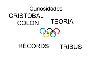 Curiosidades
RÉCORDS TRIBUS
TEORIA
CRISTOBAL
COLON
 