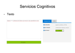 Servicios Cognitivos
- Texto
 