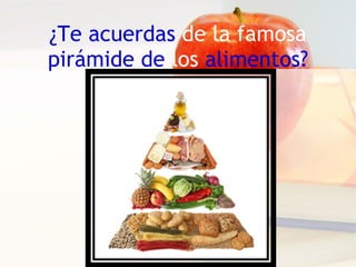 ¿Te acuerdas  de la famosa  pirámide de  los  alimentos? 