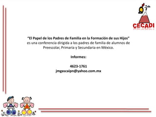 El Papel de los Padres de Familia en la Formación de sus Hijos | PPTX