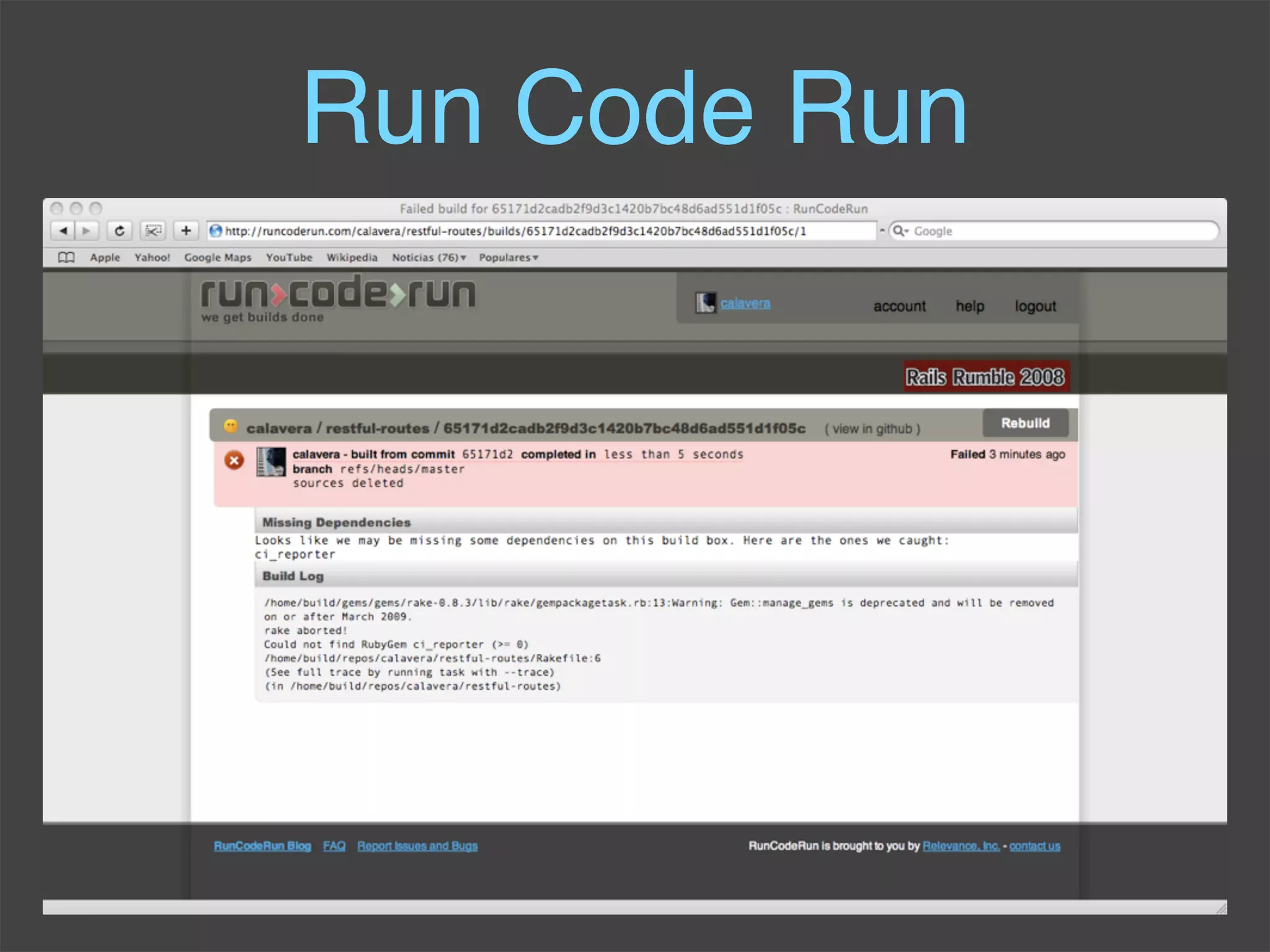 Conferencia Rails: Integracion Continua Y Rails