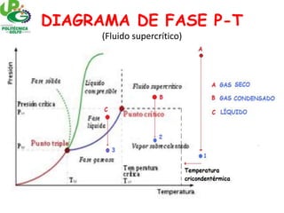 DIAGRAMA DE FASE P-T
(Fluido supercrítico)
 