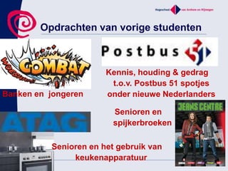 Coolhunting“Klopt het dat allochtone jongeren EarlyAdopters zijn op mode- en gadgetgebied ?”Coolhuntengaat als volgt:1) Alle coole modetrends en gebruik van de nieuwste gadgets worden vastgelegd en verzameld2) Alles wordt op een letterlijke stapel gegooid3) De hele stapel wordt geanalyseerd 4) De analyse moet antwoord geven op de vraag