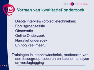 Vormen van kwalitatiefonderzoekDiepte interview (projectietechnieken)