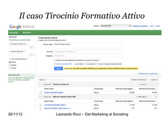 Il caso Tirocinio Formativo Attivo




26/11/12        Leonardo Ricci – Dal Marketing al Societing
 