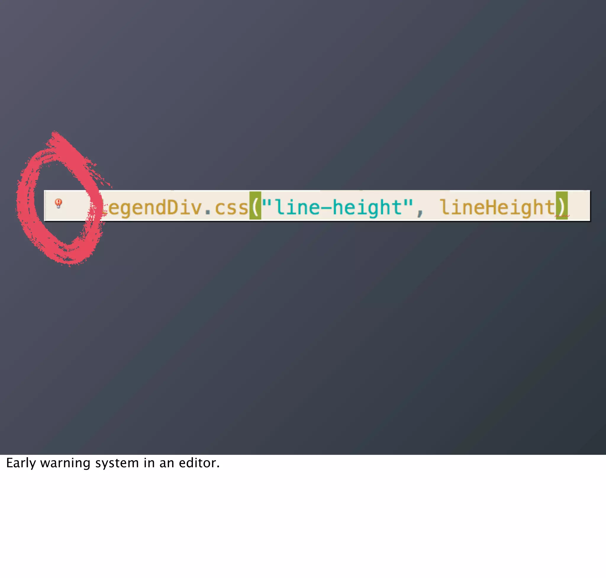 Early warning system in an editor.
 